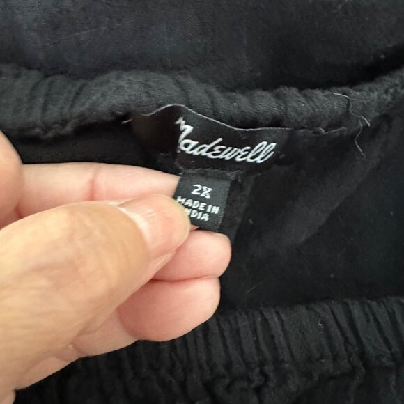 Madewell Swing Blouse Elasticized Square Neck Floral Embroidered Ruffle Straps 2 - Picture 9 of 9